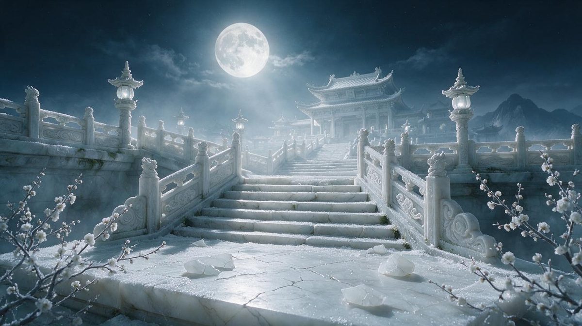 广寒宫白玉阶，夜