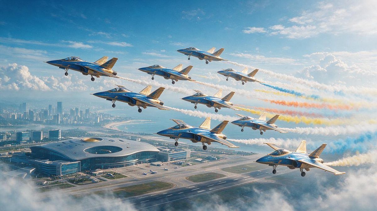 场景 8 · 珠海航展现场上空 · 日