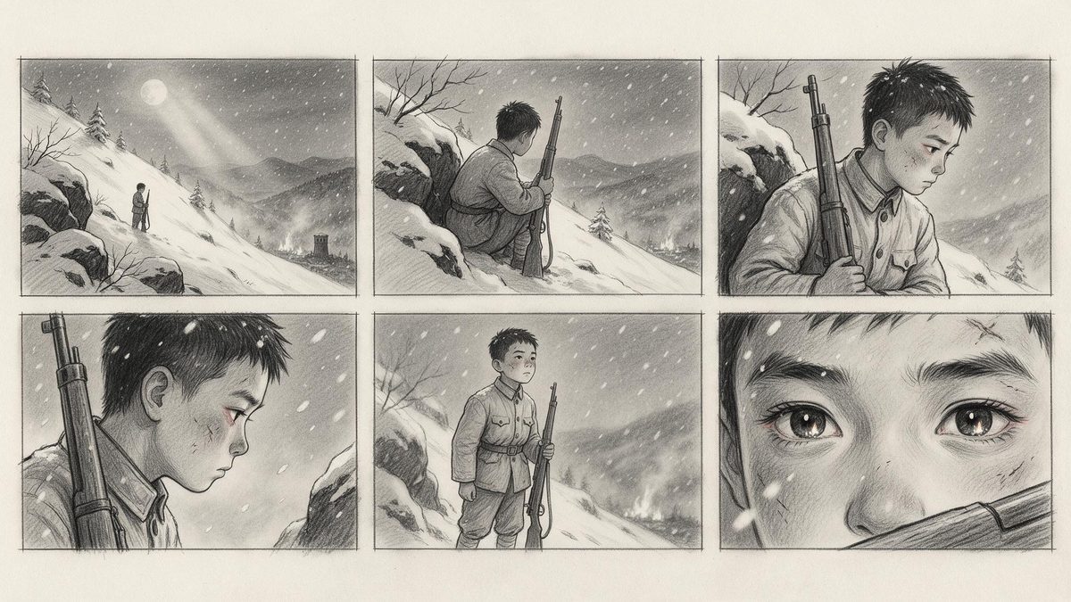 分镜 · 场景 1 晋察冀山野雪坡